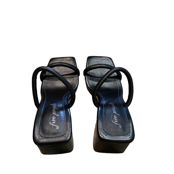 Free People Black Parker Double Strap Heel Sandal Sz 6.5 NWT - Picture 5 of 12